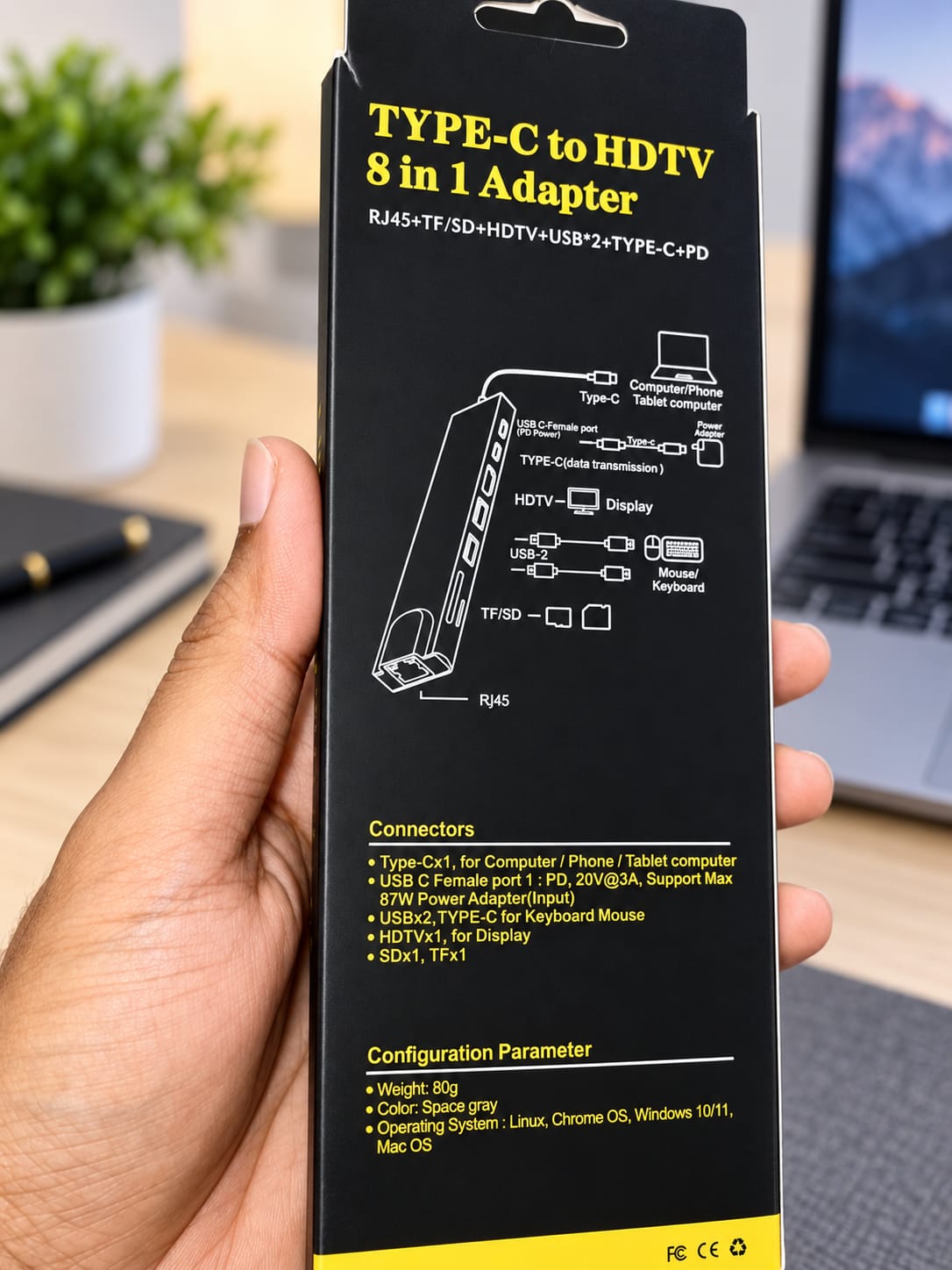 Type-C to HDTV 8 in 1 Adapter – All-in-One Connectivity Solution - Image 3